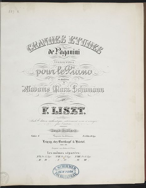 Grandes études de Paganini · S.141 고악보 썸네일