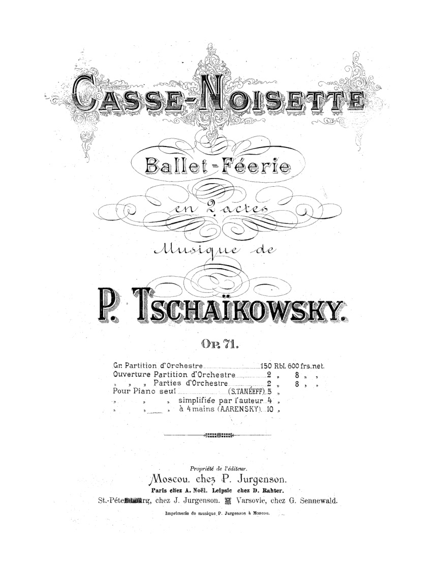 Sergey Taneyev · Ballet, Op.71 고악보 썸네일